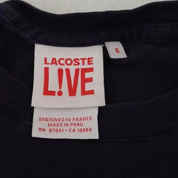 Lacoste Live Paris rare crewneck long sleeve navy tshirt 6 M/L - Picture 8 of 15